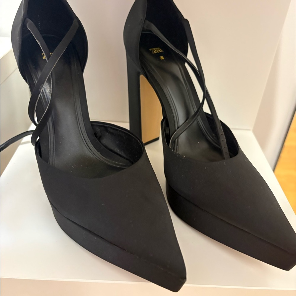 Zara Black Strappy Heels